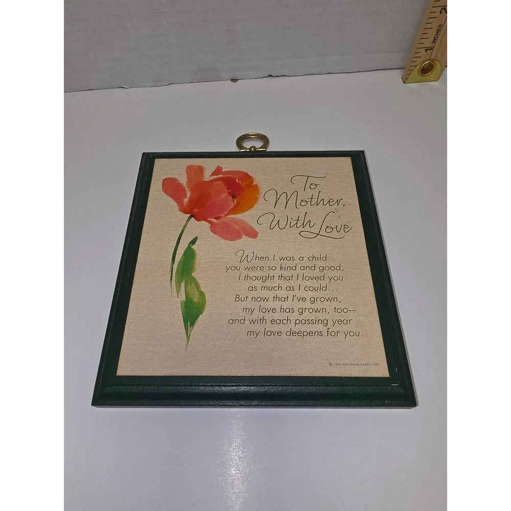 vintage 1984 Hallmark Mother's Day wall plaque featuring a heartfelt poem